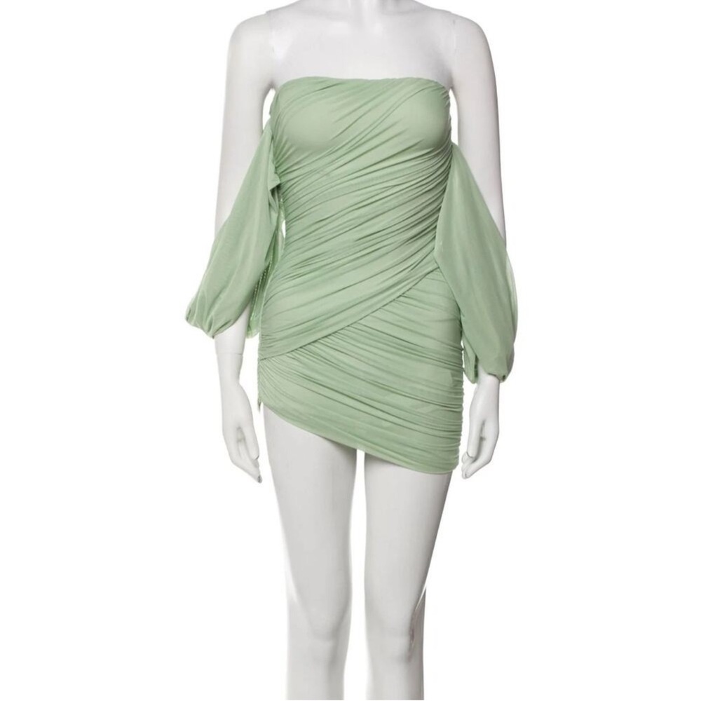 he SER.O.YA Mini Dress Deniz Mesh Off Shoulder Long Sleeve